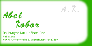 abel kobor business card